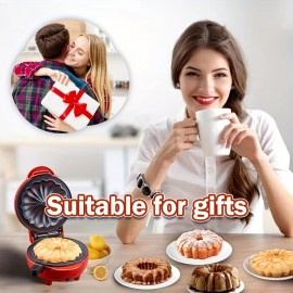 [1pc Mini Waffle Maker] 1pc Multifunctional Mini Waffle Maker | Non-Stick Coating, Quick Heating for Cakes, Bread and Breakfast | Essential Christmas Gift for Home