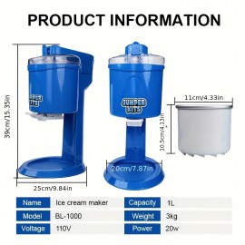 [Frozen Yogurt Maker] 0.634 Quart Ice Cream & Sorbet Gelato Maker Attachment for Mixer - Compatible with 1.057 Qt and Larger Stand Mixers - Frozen Yogurt