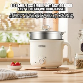 1, 8L Dual-Layer Electric Hot Pot with US Plug - 110-130V, 3-in-1 Multi-Functional Cooker for Steaming, Boiling, Frying & Braising, Compact Design for Home Kitchen, Halloween & Holiday Cooking, Kitchen Appliance, Modern Kitchenware, Durable Kitchen Item