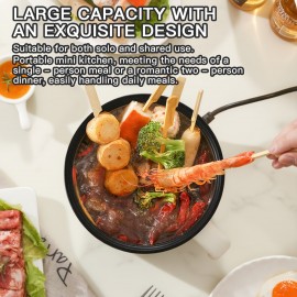 1, 8L Dual-Layer Electric Hot Pot with US Plug - 110-130V, 3-in-1 Multi-Functional Cooker for Steaming, Boiling, Frying & Braising, Compact Design for Home Kitchen, Halloween & Holiday Cooking, Kitchen Appliance, Modern Kitchenware, Durable Kitchen Item