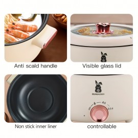 [Non-Stick Electric Pot] Non-Stick White Single-Layer Electric Pot | Multi-Function Electric Stew Pan Cookware