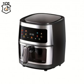 1.59gal Family Air Fryer Oven with Large Basket, Digital Timer & Keep Warm Function, Powerful 1350W, Stainless Steel Exterior & ABS Construction, for Home, Parties, Restaurants - Compatible with US Outlets (110-240V), Restaurant Equipment, Sleek Design, Durable Construction, Multifunctional Cooker, Professional Kitchens