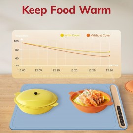 4-Temperature Mode Electric Warming Tray - Touch Control, Foldable Silicone Insulation Board for Hot Food & Beverages, 110-130V, US Plug, Ideal Christmas Gift for Home Use, Food Warming Tray, Sleek Modern Design, Durable Kitchen Item