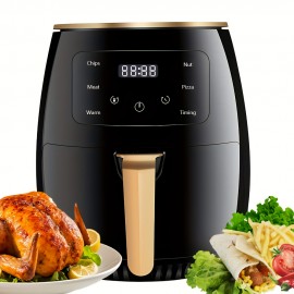 [4.5L Air Fryer] US Standard 4.5L Air Fryer With 8 Preset Cooking Modes, Deep Oil Heating Basket For Even Heat Distribution, Non-Stick Roasting Rack, 4 Premium Materials, Suitable For Chicken Drumsticks, Shrimp, French Fries, Compact Design