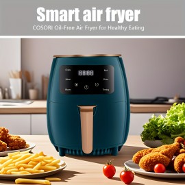 [4.5L Air Fryer] US Standard 4.5L Air Fryer With 8 Preset Cooking Modes, Deep Oil Heating Basket For Even Heat Distribution, Non-Stick Roasting Rack, 4 Premium Materials, Suitable For Chicken Drumsticks, Shrimp, French Fries, Compact Design