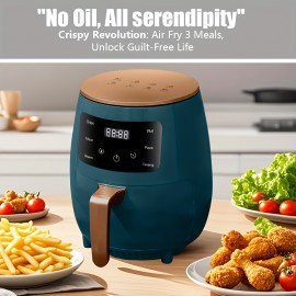 [4.5L Air Fryer] US Standard 4.5L Air Fryer With 8 Preset Cooking Modes, Deep Oil Heating Basket For Even Heat Distribution, Non-Stick Roasting Rack, 4 Premium Materials, Suitable For Chicken Drumsticks, Shrimp, French Fries, Compact Design