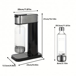 [Heavy-Duty Soda Maker] Hilton Heavy-Duty Stainless Steel Sparkling Water & Soda Maker | Non-Electric Carbonating Machine, Compatible with 1L PET Bottles & 60L CO2 Exchange Carbonators (Screw-in Compatible, for Home, Kitchen, Parties - CO2 Not Included)