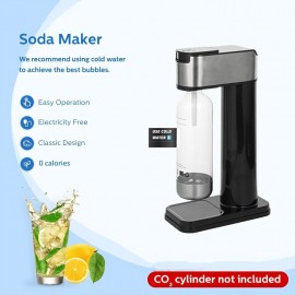 [Heavy-Duty Soda Maker] Hilton Heavy-Duty Stainless Steel Sparkling Water & Soda Maker | Non-Electric Carbonating Machine, Compatible with 1L PET Bottles & 60L CO2 Exchange Carbonators (Screw-in Compatible, for Home, Kitchen, Parties - CO2 Not Included)