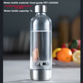 [Heavy-Duty Soda Maker] Hilton Heavy-Duty Stainless Steel Sparkling Water & Soda Maker | Non-Electric Carbonating Machine, Compatible with 1L PET Bottles & 60L CO2 Exchange Carbonators (Screw-in Compatible, for Home, Kitchen, Parties - CO2 Not Included)