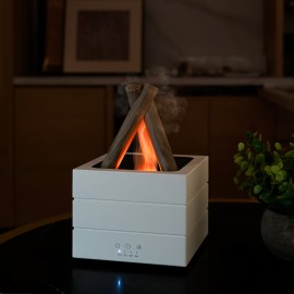 280Ml Essential Oil Diffuser with Flame Effect - Mimics a Bonfire with Atomization, Features 7-Color LED Mood Lighting, Operates Silently with Sound Wave Technology, Includes 2-Hour/4-Hour Timer, Automatic Shutoff, Ideal for Bedroom, Office, Yoga, And As a Gift for Aromatherapy.