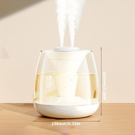 3L Dual Spray Humidifier with Silent Operation, Digital Display & Colorful Ambient Light - USB-Powered, 3-Liter Capacity, 2.6-4L Tank, 36V Operation, 21-30㎡ Coverage, Bedroom & Home Use, Humidifier For Bedroom, Modern Aesthetic, Touch Control