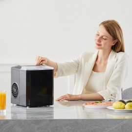 Ice Maker Machine - Produces 9 Bullet Ice Cubes In 6 Minutes Ice Machine, 26.5 Pounds Of Ice In 24 Hours Ice Maker Machine for Counter Top, Small Portable Self-cleaning Ice Maker Suitable for Homes, Kitchens, RVs, And Parties
