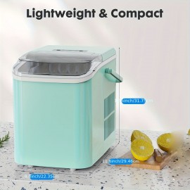 Ice Maker Machine - Produces 9 Bullet Ice Cubes In 6 Minutes Ice Machine, 26.5 Pounds Of Ice In 24 Hours Ice Maker Machine for Counter Top, Small Portable Self-cleaning Ice Maker Suitable for Homes, Kitchens, RVs, And Parties
