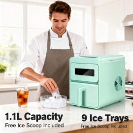 26Lbs Nugget Lce Maker MachineOr 26Lbs Bullet Lce Maker Machine - Portable Soft Mouth Chewing LceMaker - Tabletop Lce Maker with Basket, Shovel, And AutomaticCleaning, Suitable for Home/Kitchen/Camping/RV/Party, Kitchen Appliance, Compact Design