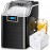 45Lbs Nugget Ice or 26Lbs Bullet Ice Maker or 4L Mini Fridge for Options, Pellet Ice Maker Machine with 24H Timer, Nugget Ice Maker Countertop, Self-Cleaning Pebble Countertop Ice Maker with Crushed Ice for Home Black