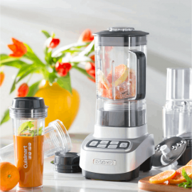 Velocity Ultra Blender/Food Processor with Travel Cup, Velocity blender food processor combo, home blender, multi-function blender, easy-to-use blender, blender with travel cups, personal blender and food processor, powerful blender for smoothies, easy clean blender with cups
