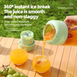 1200 milliliters capacity, universal for all seasons, large-capacity wireless portable juicer bucket, electric sports cup-style fresh fruit juicer, 10sets of stainless steel blades, powerful motor, highly suitable for outdoor fresh juice extraction.