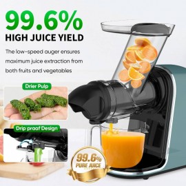 Cold Press Juicer, Non - Clog Slow Masticating Juicer Soft/hard Mode Quiet Motor, 3.6 Inch Large Feed Chute Vegetable and Fruit, Easy to Clean Juicer Machines, Dishwasher Safe, High Yield, Cold Pressed Juicer, Healthy Juicing, Home Juicing