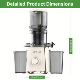 Powerful Centrifugal Juicer Machine - Wide Mouth Feed Chute for Easy Fruit And Vegetable Extraction, Cold Press Juicer, Pulp-Juice Separation, Easy Cleaning, BPA-Free, for Vegetable And Fruit, Easy to Clean with Brush, High Juice Yield, Healthy