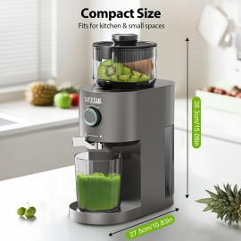 Powerful Centrifugal Juicer Machine - Wide Mouth Feed Chute for Easy Fruit And Vegetable Extraction, Cold Press Juicer, Pulp-Juice Separation, Easy Cleaning, BPA-Free, for Vegetable And Fruit, Easy to Clean with Brush, High Juice Yield, Healthy