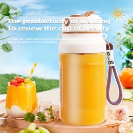 [800ml Large Capacity Juice Cup] 800ml Large Capacity Juice Cup with 14-Leaf Blades, Quick-Freeze Fresh Fruit Smoothie, One-Press Operation (Portable Leak-Proof + Direct Drinking Design), Perfect for Fitness, Outdoor Picnics, Family Gatherings, and Office Hydration - Lightweight, Efficient, and Easy to Clean, Juice Blende