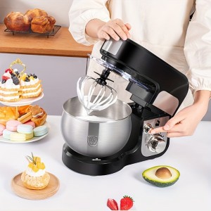 Seaspark 300W Household Electric Mixer, 6-Speed Tilting Head, 3.3qt Stainless Steel Mixing Bowl, Dough Hook, Egg Beater, Mixer And Other Accessories