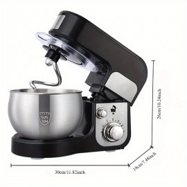 Seaspark 300W Household Electric Mixer, 6-Speed Tilting Head, 3.3qt Stainless Steel Mixing Bowl, Dough Hook, Egg Beater, Mixer And Other Accessories