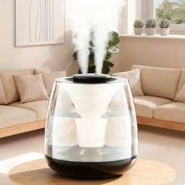 3L Dual Spray Humidifier with Silent Operation, Digital Display & Colorful Ambient Light - USB-Powered, 3-Liter Capacity, 2.6-4L Tank, 36V Operation, 21-30㎡ Coverage, Bedroom & Home Use, Humidifier For Bedroom, Modern Aesthetic, Touch Control