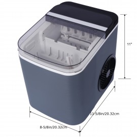 Portable Countertop Ice Maker Machine with Self-Cleaning Function, 9 Cubes in 6 Mins, 26 lbs/Day, Compact Design with Basket & Scoop, 165W High-Efficiency, 110-120V, US Plug for Home & Kitchen Use, Ice Maker Machine for Countertop, Kitchen Appliance, Modern Kitchenware, Durable Construction, Home Appliance, Sleek Appliance, Sturdy Build, Small Space Living
