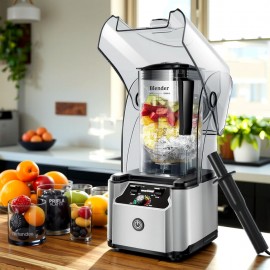 WantJoin Commercial Heavy Duty Blender Silent 2000W Blender with Sound Enclosure for Smoothies And Restaurant Use, Smoothie Blender, Blender For All Purpose Heavy Duty
