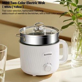 [Electric Hot Pot] An 18Cm American-Style Double-Layer Electric Hot Pot, Electric Frying Pan, And Multifunctional Electric Cooker Suitable for Students And Dorms. This All-In-One Pot Is Perfect for Hot Pot And Various Delicious Dishes, Featuring Adjustable Heat Settin