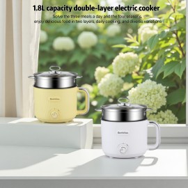 [Electric Hot Pot] An 18Cm American-Style Double-Layer Electric Hot Pot, Electric Frying Pan, And Multifunctional Electric Cooker Suitable for Students And Dorms. This All-In-One Pot Is Perfect for Hot Pot And Various Delicious Dishes, Featuring Adjustable Heat Settin