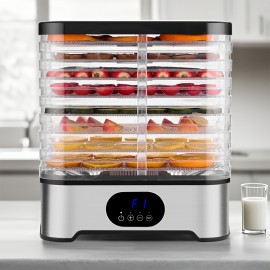 [Digital Dehydrator] Digital Food Dehydrator | US Home Dried Fruit Machine with Timer and Temperature Control, Visible Grid Food Dryer, Suitable for Fruits, Herbal Tea, Dog Snacks, Herbs, Fish Jerky, Meat Snacks, etc., Two Colors Available