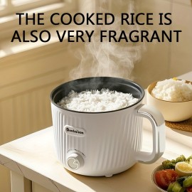 60.87oz Electric Hot Pot with Non-Stick Inner Liner - Multi-Functional Electric Cooker, Even Heating, 110V/220V Compatible, for Kitchen, Dorm, Office, Instant Noodles, Grilling - Thanksgiving & Christmas Gift, Dormitory Cooking, Compact Design