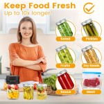 Mason Jar Vacuum Sealer with Vacuum Bags, Suitable for Wide and Regular Mouth Mason Jars, for Storing Dry Goods, Includes 5 Wide and 5 Regular Mouth Mason Lids