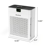 BlueDate Air Purifiers for Home Large Room Up to 1100 Sq Ft with PM 2.5 Display Air Quality Sensor for Pet Hair, 25dB Sleep Mode, Auto Mode, Timer, Aromatherapy, HEPA Air Purifier for Bedroom