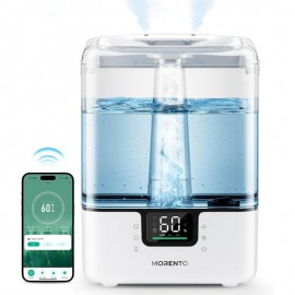1 Pack Large Room/Bedroom Humidifier 1.59gal Top-Fill Cool Mist with Essential Oil Diffuser, App & Voice Control (Alexa/), 7-Color Night, Auto-Restart Operation for Nursery, Home, Whole House - Easy-Fill System, White
