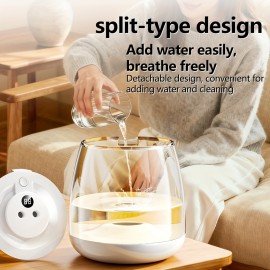 101.44oz Dual Mist Heater USB Portable Digital Display Humidifier, Long-Lasting Spray for Large Rooms, Living Room, Office, Student Dorms, 7-Color Night Light, Top Water Refill, Easy To Clean, Add Water-soluble Essential Oils