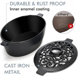 Cast Iron Wood Stove Steamer & Humidifier - 2.5 Quart Rust-Resistant Indoor Heater-Free Heater-like Warmth, Matte Black Finish with Lattice Top, Patented Non- Design for Home, Office, or Spa-like Moisture - Multi-Use Stove