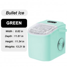 Hailang Countertop Ice Maker With Handle, Produces 26 Lbs Of Ice In 24 Hours, Makes 9 Cubes In 7 Minutes, Portable Ice Maker With Basket And Scoop, Ideal For Home/Kitchen/Camping, Black