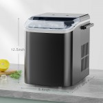 MCQ 1PCS Countertop Ice Maker | 9 Cubes in 6 Mins • 26lb Daily Capacity • Self-Cleaning • 2 Bullet Ice Sizes • Includes Scoop & Basket (Black/Green), 9 x 12 x 13 In