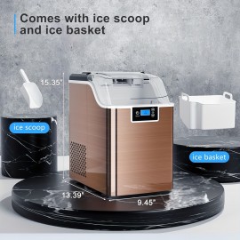 45Lbs Nugget Ice or 26Lbs Bullet Ice Maker or 4L Mini Fridge for Options, Pellet Ice Maker Machine with 24H Timer, Nugget Ice Maker Countertop, Self-Cleaning Pebble Countertop Ice Maker with Crushed Ice for Home Black