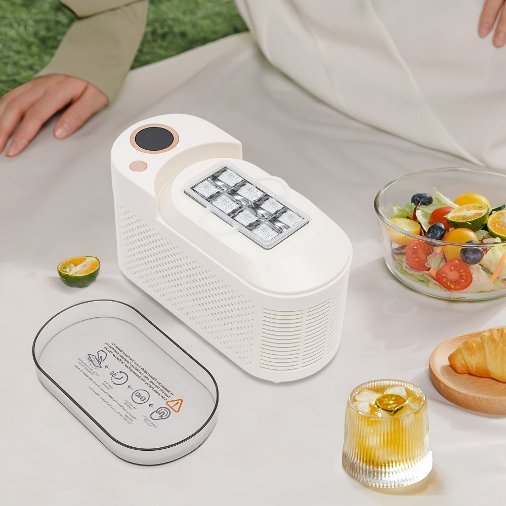 Ice Maker, 120W Mini Countertop Ice Maker, Compact Ice Machine for Home Car Travel for Home Kitchens, Restaurants, Bars, Hotels(White), Small Ice Maker Machine, Ice Maker with Handle, Ice Maker Machine Countertop, Portable Ice Maker