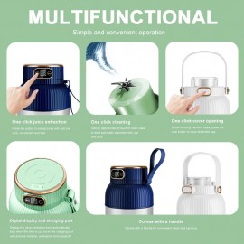 1pc 43.96oz Portable Wireless Juicer with Straw Lid - Compact Battery-Powered Design, Rechargeable Lithium Battery, 10+ Juicing Sessions per Charge