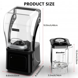 Commercial Quiet Blender | 61oz Smart Blender | Kitchen Blender with Soundproof | 5 Auto Programs | 1.8L Thickened Safe Jar | Triple Noise Reduction | Removable Splash Guard | Continuous Heavy-Duty Use, Self-Cleaning for Smoothies & Soups