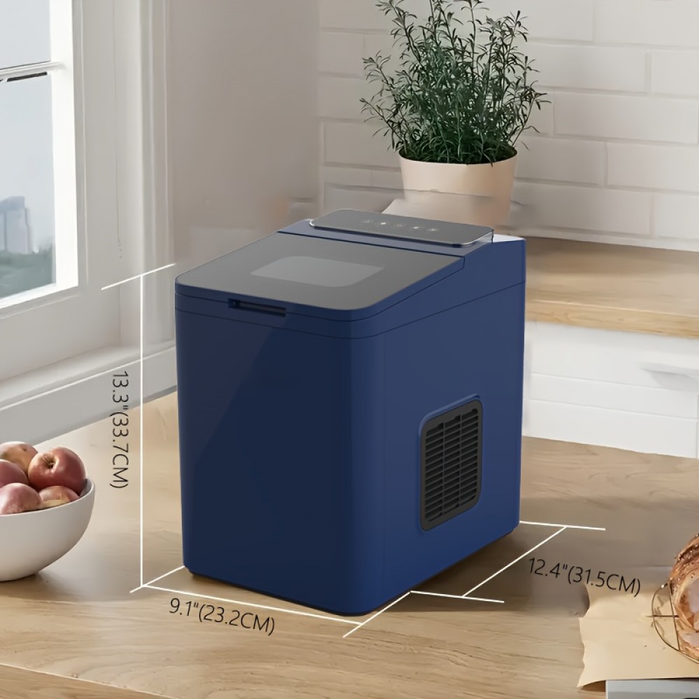 Countertop Ice Maker, Portable Ice Maker, Makes 6 Bullet-shaped Ice Cubes Within 9 Minutes, with Self-cleaning Function And Can Produce 24 Pounds Of Ice In 26.5 Hours. It Comes with A Handle, A Basket And A Spoon, And Is Suitable for Home, Kitchen